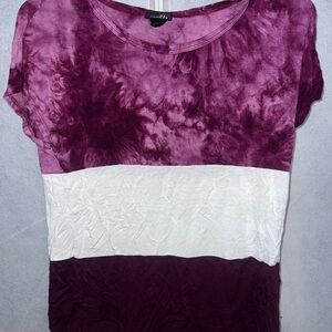 Women's Purple and White Tie-Dye Top
